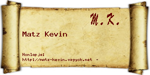 Matz Kevin névjegykártya